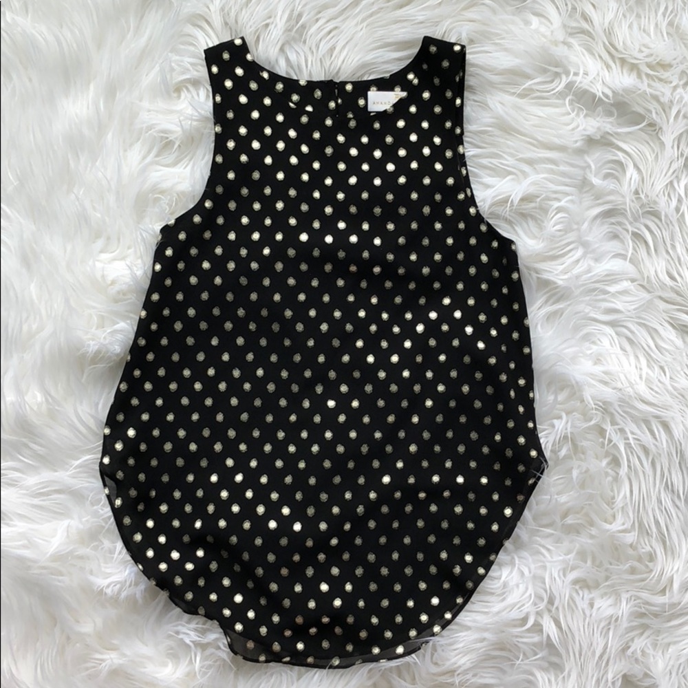 Amanda Uprichard Polka Dot Cowl-Back Tank